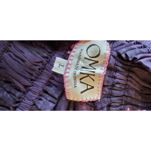 NEW $298 Omika Rosalita MAXI Skirt Mara Midnight Purple Floral Fireworks LARGE - Picture 4 of 4